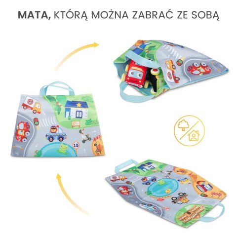 ZABAWKA EDUKACYJNA - AUTKA Z NAPĘDEM + MATA