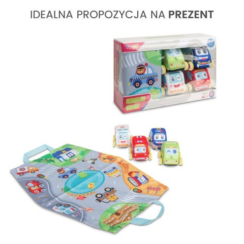ZABAWKA EDUKACYJNA - AUTKA Z NAPĘDEM + MATA