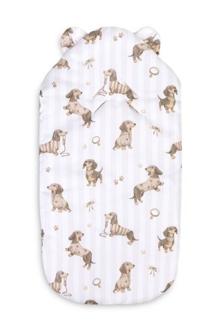 ŚPIWOREK DO FOTELIKA I WÓZKA GŁĘBOKIEGO 80X45 DOGS BEIGE