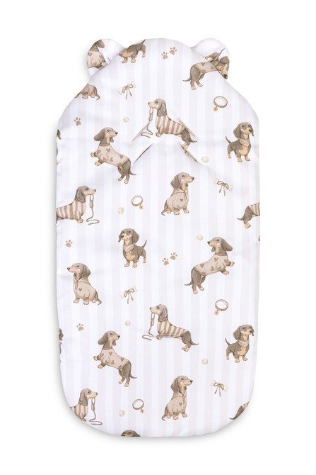 ŚPIWOREK DO FOTELIKA I WÓZKA GŁĘBOKIEGO 80X45 DOGS BEIGE