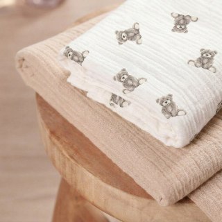 TRIO PIELUCH MUŚLIN KRESZOWANY 120X120, 70X60, 30X35 3 SZT TEDDY BEIGE