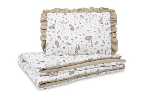 KOMPLET DO ŁÓŻECZKA BAWEŁNA FOREST BEIGE 75X95 25X35
