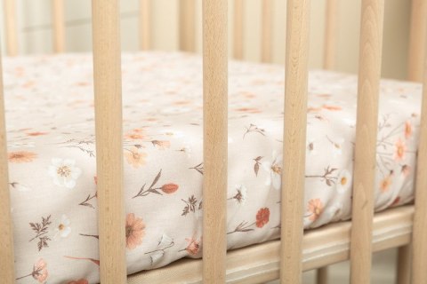 PRZEŚCIERADŁO DRUKOWANE BAWEŁNA BLOOM BEIGE 60X120