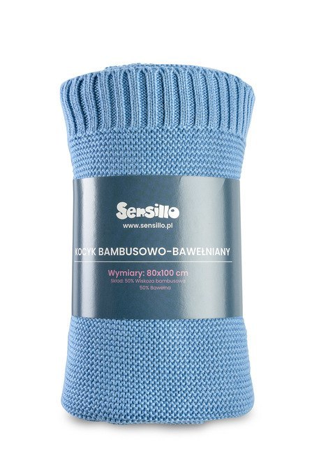 KOCYK BAMBUSOWO-BAWEŁNIANY 80X100 NIEBIESKI