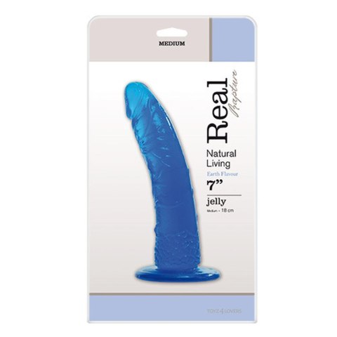 Dildo-JELLY DILDO REAL RAPTURE BLUE 7" Real Rapture