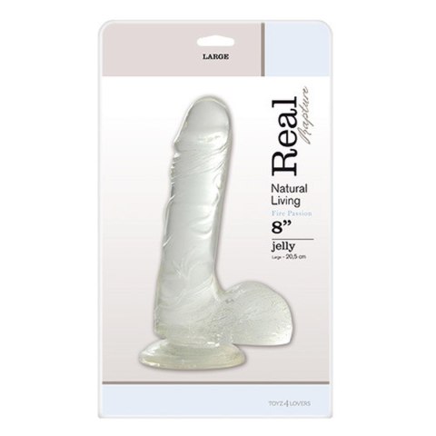 Dildo-JELLY DILDO REAL RAPTURE CLEAR 8" Real Rapture