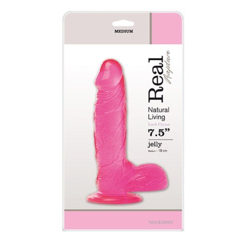 Dildo-JELLY DILDO REAL RAPTURE PINK 7.5" Real Rapture