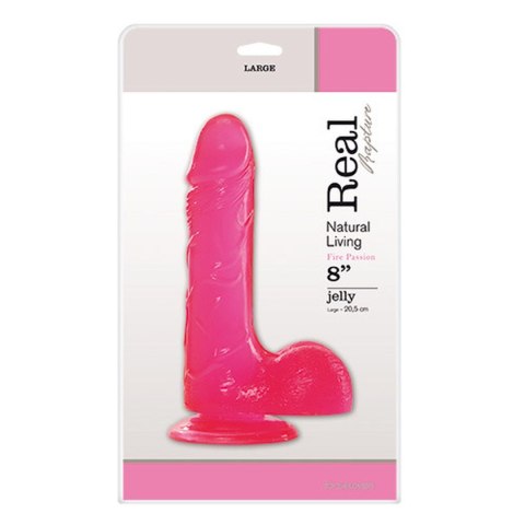 Dildo-JELLY DILDO REAL RAPTURE PINK 8" Real Rapture
