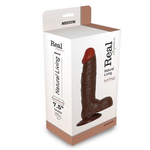 Dildo-REALISTIC DILDO REAL RAPTURE BROWN 7.5" Real Rapture