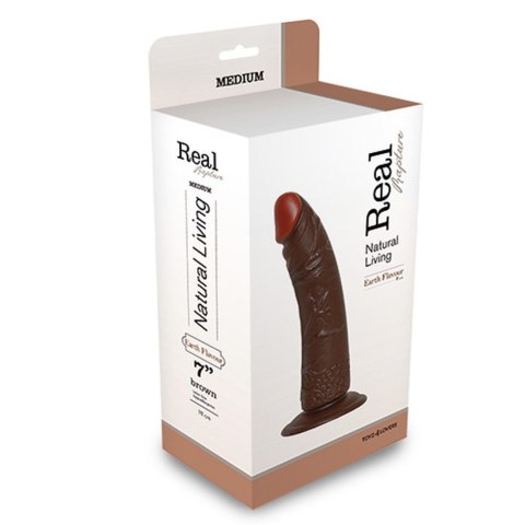 Dildo-REALISTIC DILDO REAL RAPTURE BROWN 7" Real Rapture