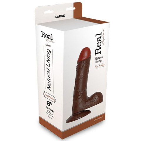Dildo-REALISTIC DILDO REAL RAPTURE BROWN 8" Real Rapture