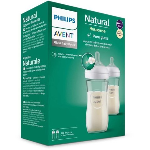 SCY933/02 BUTELKA SZKLANA RESPONSYWNA NATURAL 2x240ml