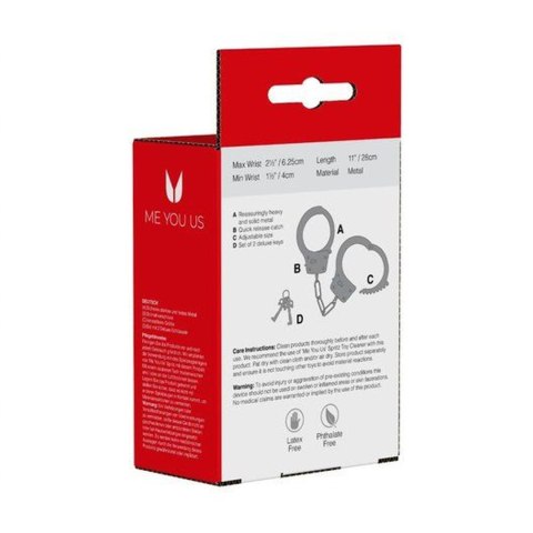 Kajdanki- Me You Us Heavy Metal Handcuffs Silver Me You Us