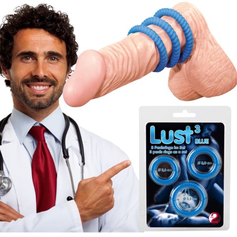 Lust 3 Cock Rings blue You2Toys