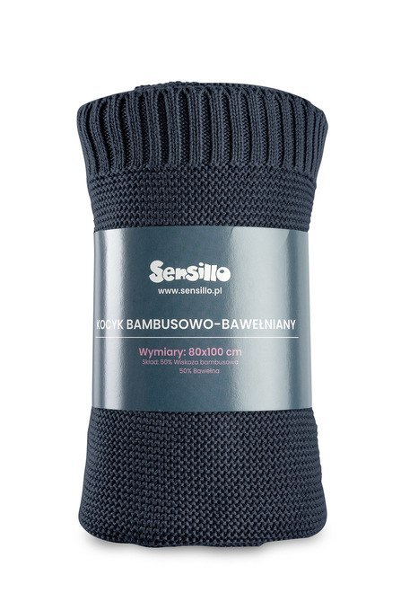 KOCYK BAMBUSOWO-BAWEŁNIANY 80X100 GRANATOWY