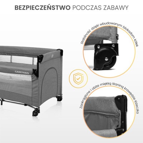 ŁÓŻECZKO TURYSTYCZNE ESTI Z OPUSZCZANYM BOKIEM GREY