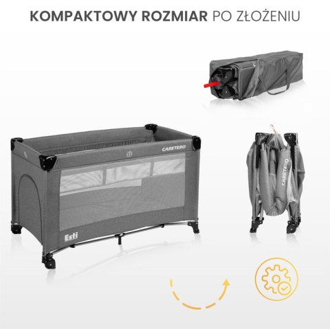 ŁÓŻECZKO TURYSTYCZNE ESTI Z OPUSZCZANYM BOKIEM GREY