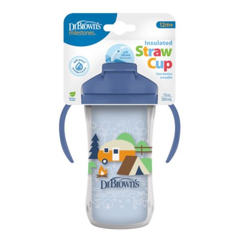 TC01202 KUBEK TERMICZNY ZE SŁOMKĄ 300ML 12+ NIEBIESKI