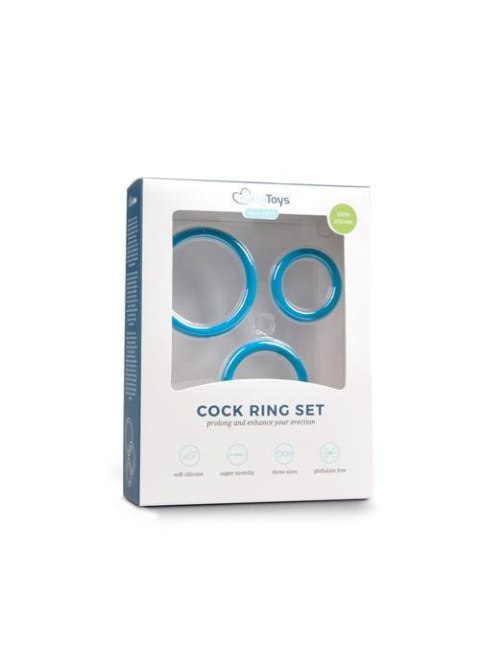 Pierścień-Cock Ring Set Blue Easytoys