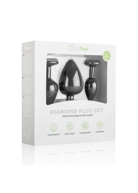 Plug-Diamond Plug Set-Black Easytoys