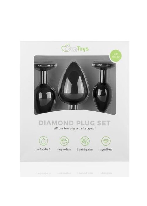 Plug-Diamond Plug Set-Black Easytoys