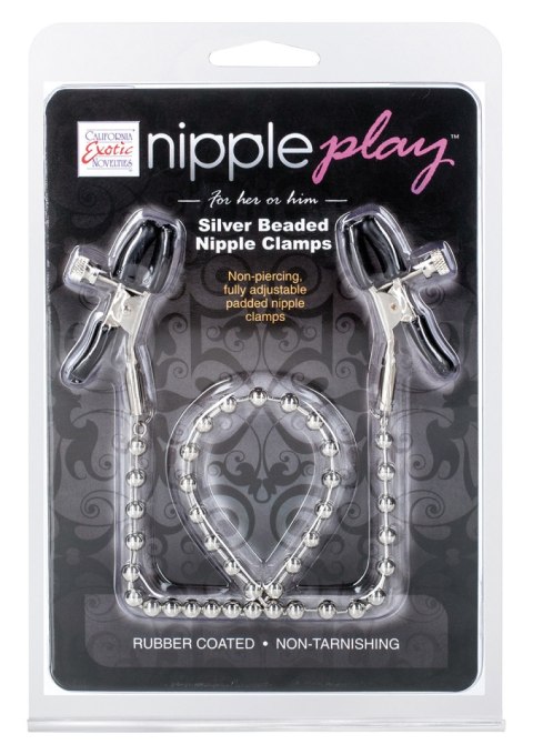 Silver Beaded Nipple Clamps Metal CalExotics