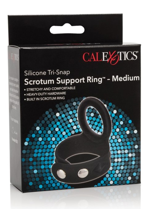 3-Snap Scrotum Ring - Medium Black CalExotics