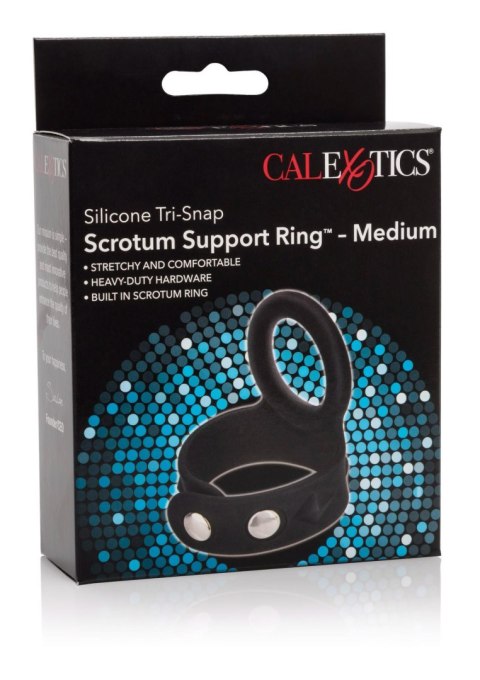 3-Snap Scrotum Ring - Medium Black CalExotics