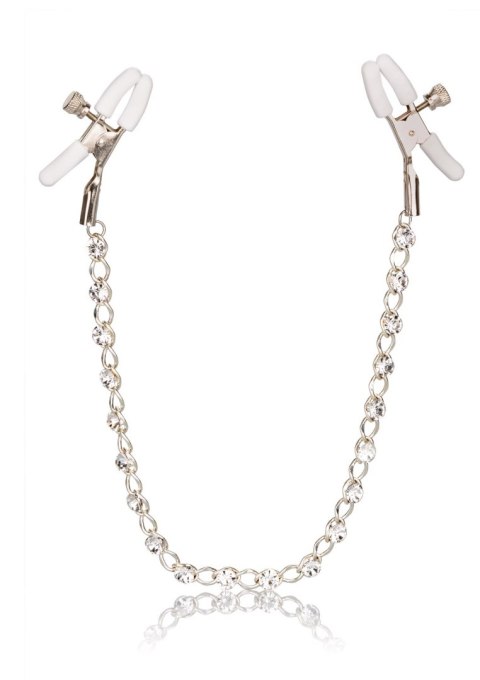 Crystal Chain Nipple Clamps Silver CalExotics