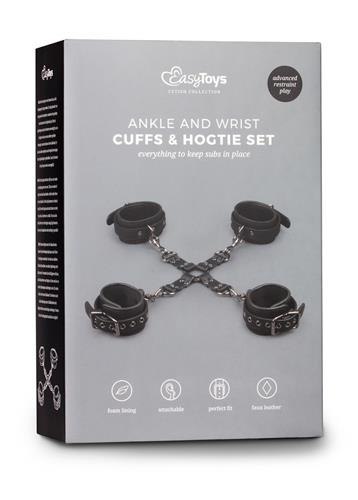 Kajdanki-Hogtie With Hand and Anklecuffs Easytoys