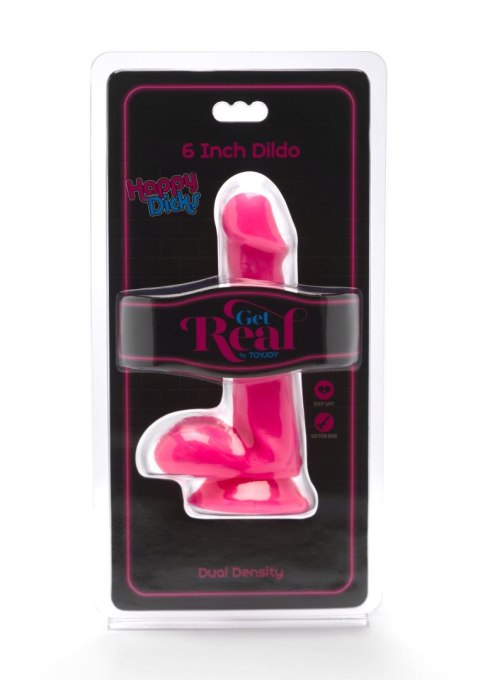 Happy Dicks Dildo 6 inch Balls Pink TOYJOY
