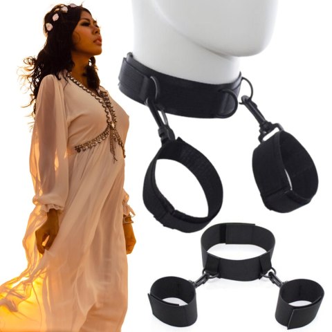 Wiązania-Costrittivo Easy Cuffs Collar Arms Restraint black Toyz4lovers