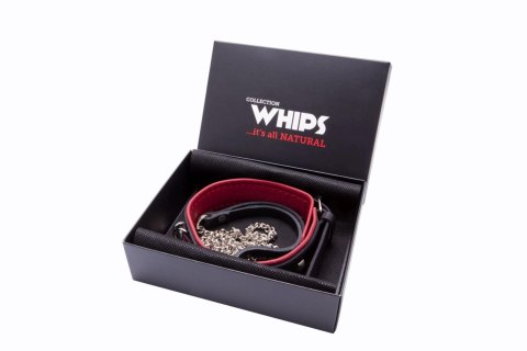 Wiązania-WHIPS obroża damska z ćwiekami i smyczą Whips Collection