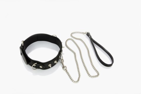 Wiązania-WHIPS obroża męska z półkółkami i smyczą Whips Collection
