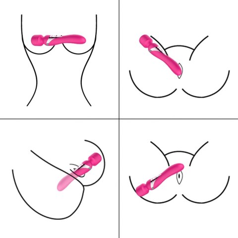 Stymulator - B - Series - Silicone Dual Massager Pulsator USB 7+7 Function (Pink) B - Series Fox