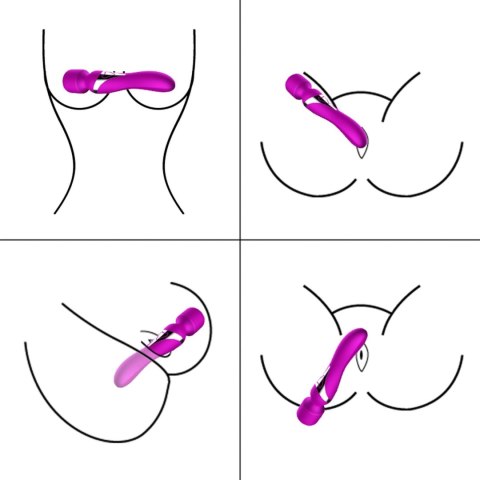 Stymulator-Silicone Dual Massager USB 7+7 Function Purple B - Series Fox