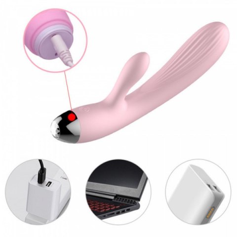 Wibrator- B - Series, Silicone Vibrator Pink USB 10 Function / Heating B - Series Fox
