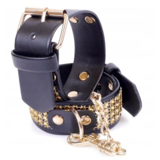 Fetish B - Series Handcuffs with cristals 3 cm Gold Fetish B - Series