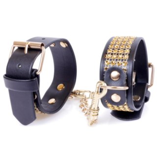 Fetish B - Series Handcuffs with cristals 3 cm Gold Fetish B - Series