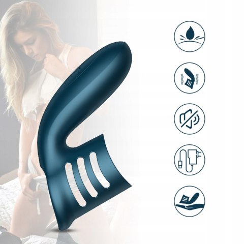 Wibrator-Silicone Ring Blue USB 7 Function B - Series Fox