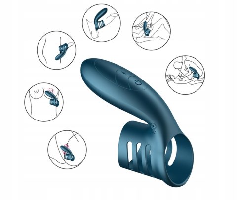 Wibrator-Silicone Ring Blue USB 7 Function B - Series Fox