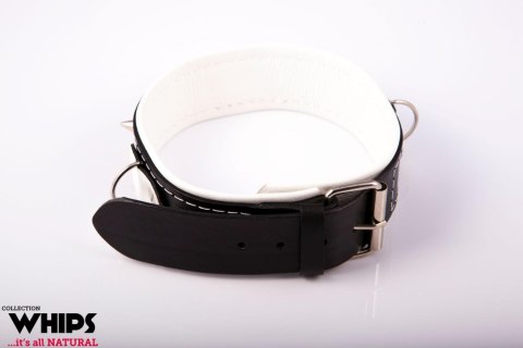 Wiązania - Obroża niewolnika ze smyczą, biała Whips Collection