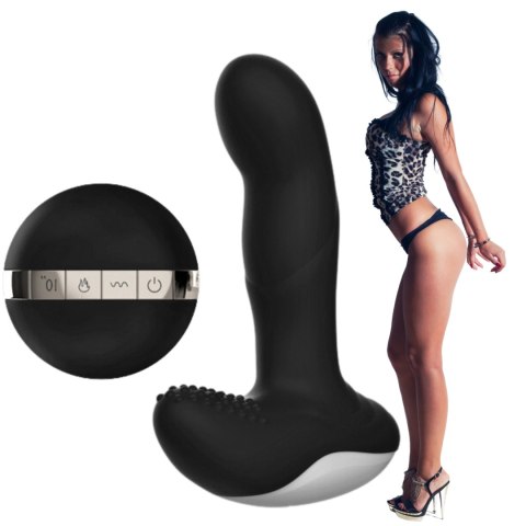 Wibrator-Silicone Massager USB 7 Function + Pulsator / Heating BLACK B - Series Fox