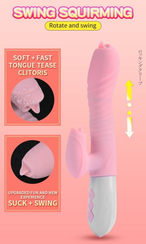Wibrator-Silicone Vibrator USB 7 Function and Thrusting Function / Heating, purple B - Series Fox