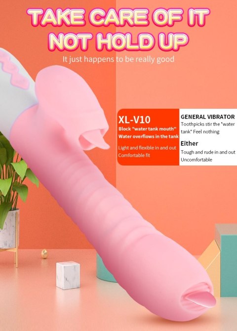 Wibrator-Silicone Vibrator USB 7 Function and Thrusting Function / Heating, purple B - Series Fox