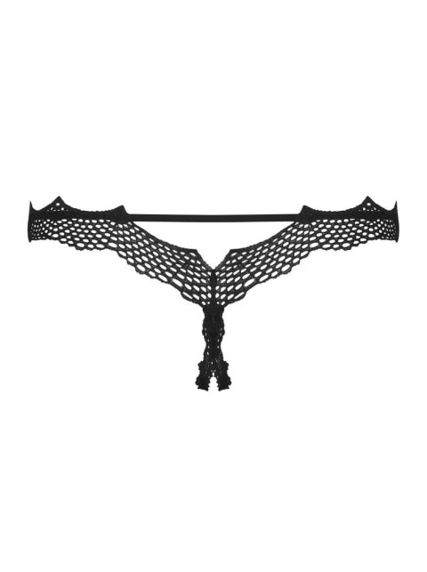 Bielizna-Bravelle stringi otwarte czarne L/XL Obsessive