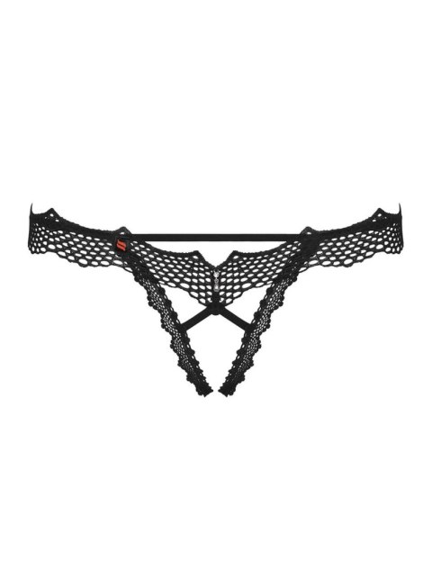 Bielizna-Bravelle stringi otwarte czarne S/M Obsessive
