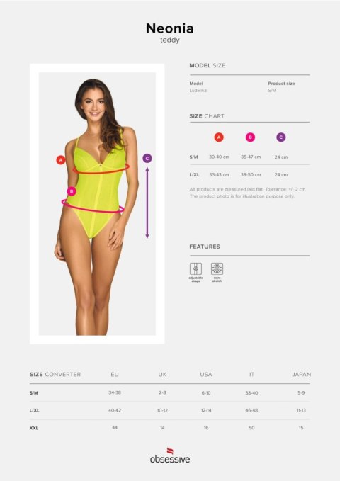 Neonia body żółty L/XL Obsessive