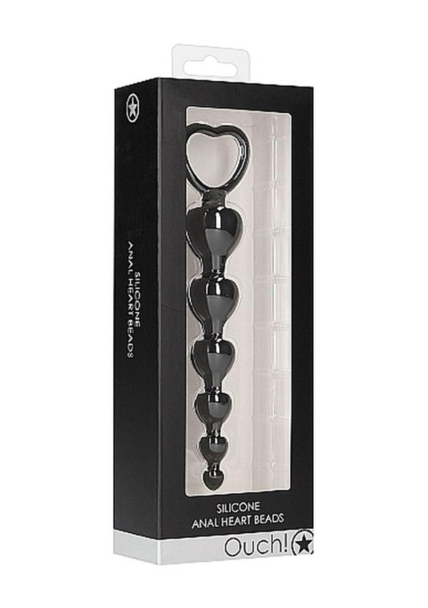 Anal Heart Beads - Black Ouch!