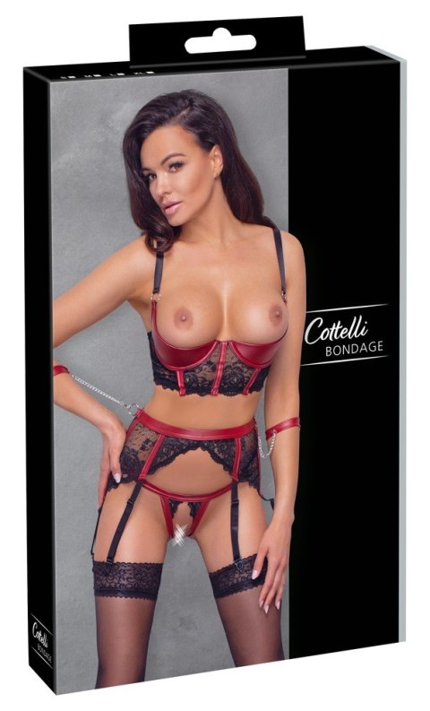 Shelf Bra Set black/red XL Cottelli BONDAGE